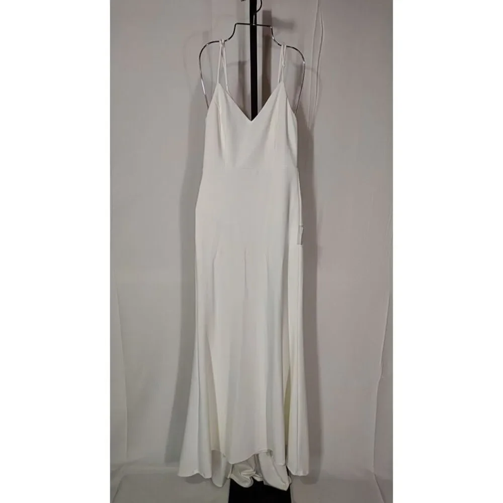 Lulu's White Spaghetti-Strap Maxi Dress
